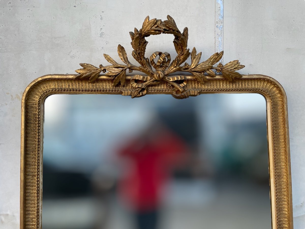 Grand Miroir Doré Style Louis XVI  190 X 117 Cm-photo-4